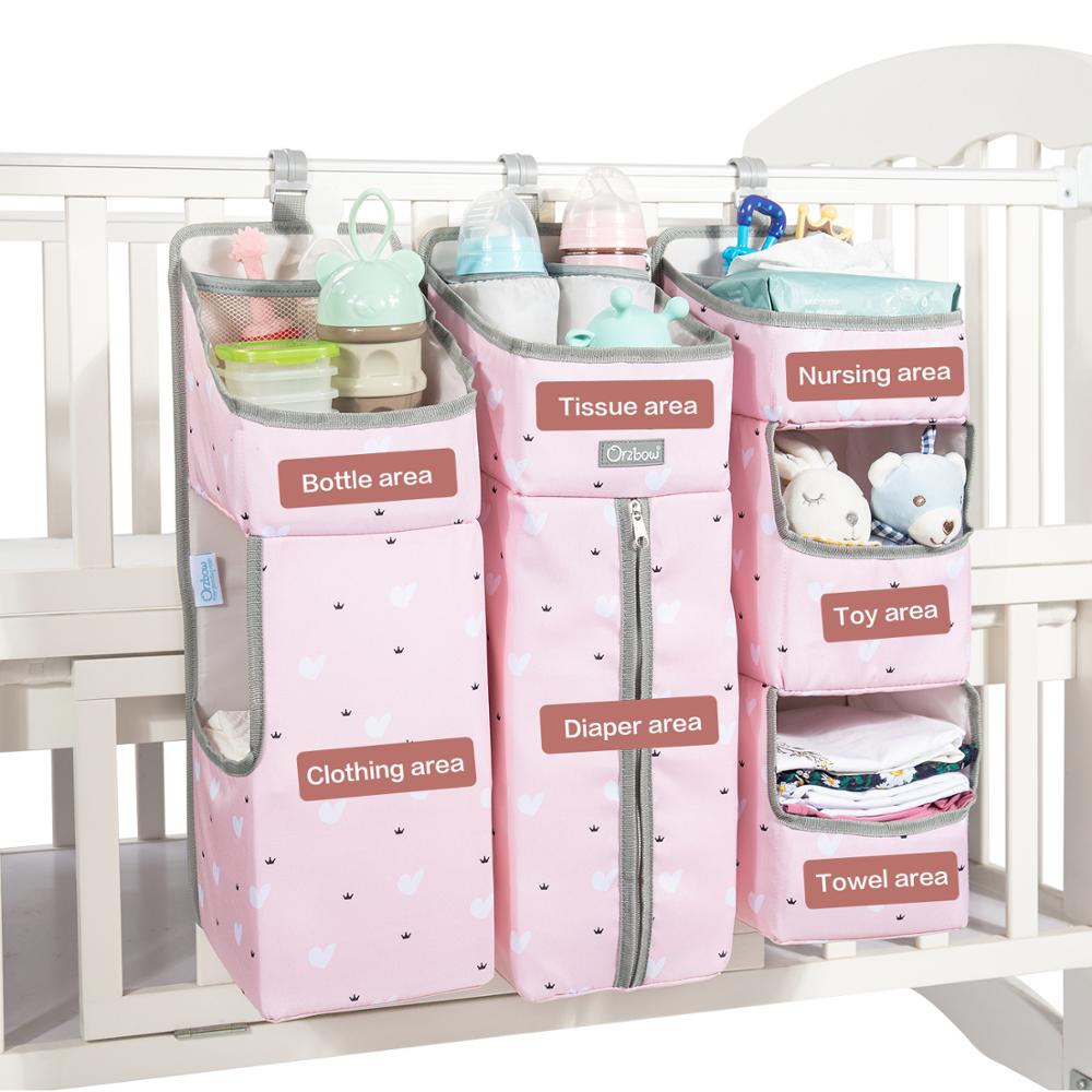 Orzbow Baby Care Organizer Baby Bed Organizer Hanging Bags