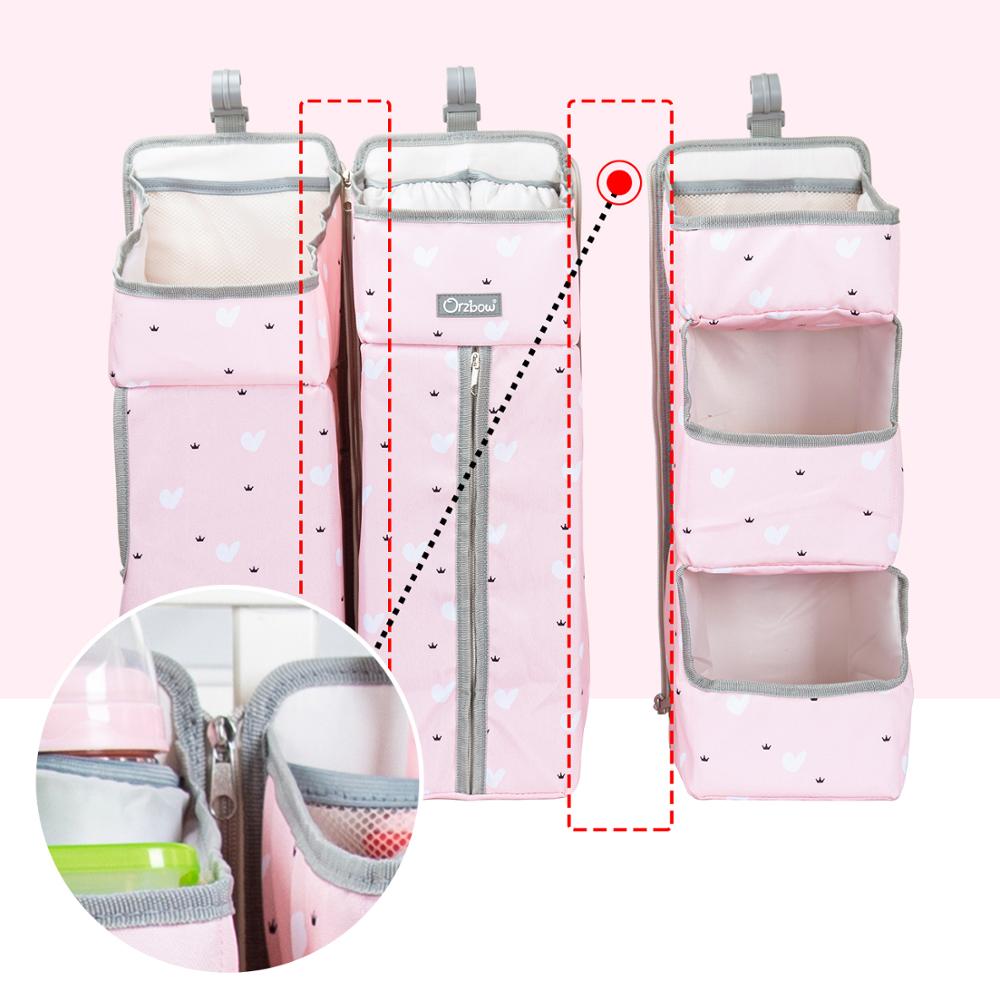 Orzbow Baby Care Organizer Baby Bed Organizer Hanging Bags