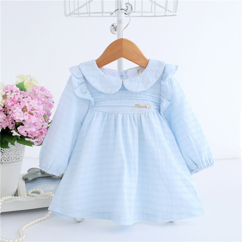 Spring A-line Peter Pan Collar Kids Baby Princess Dress