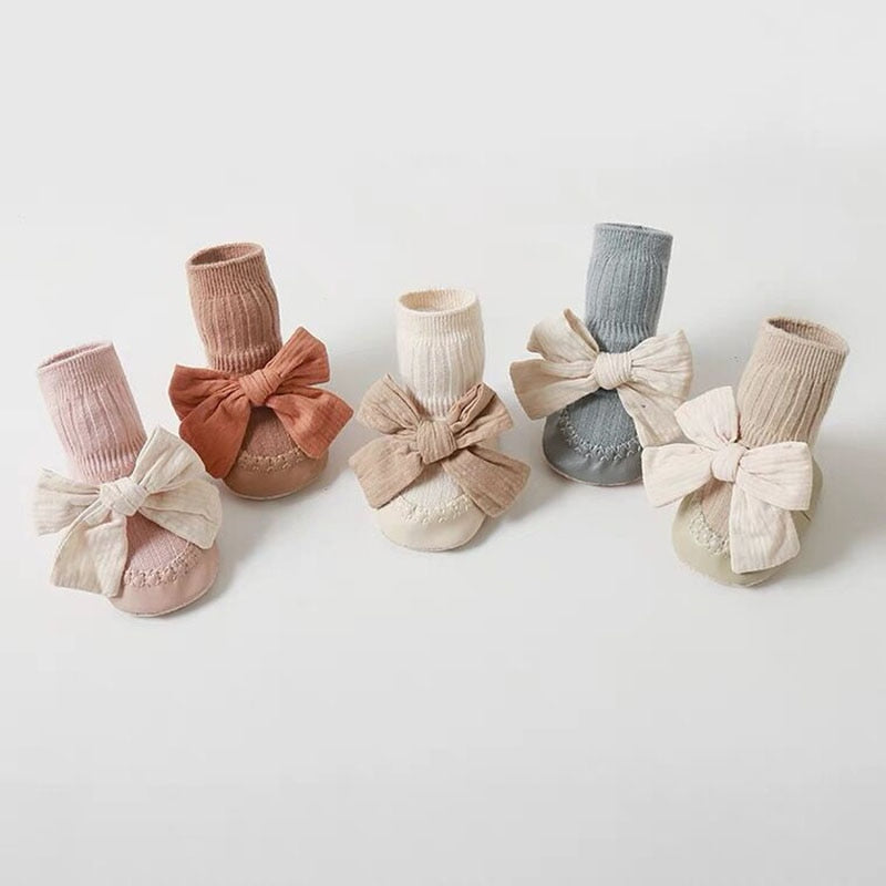 Spring Autumn Baby Girls Socks Newborn Baby Bowknot Socks