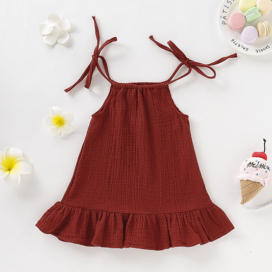 Summer Toddler Baby Girl Sleeveless Ruffles Dress Sarafan