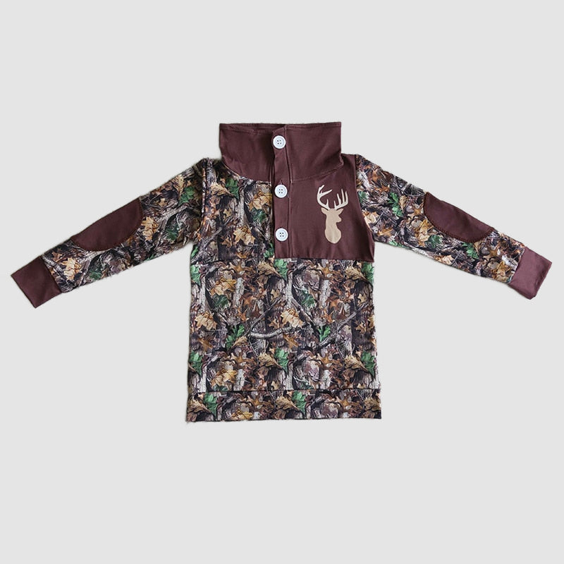 3-6 m - 14/16 Big Kids ,Boys Camo Clothes Long Sleeve Shirt