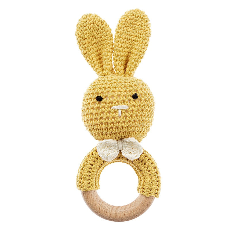 TYRY.HU Baby Small Rabbit Wood Rattle Wooden Teether Mobile