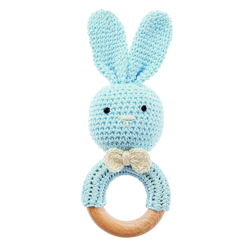 TYRY.HU Baby Small Rabbit Wood Rattle Wooden Teether Mobile