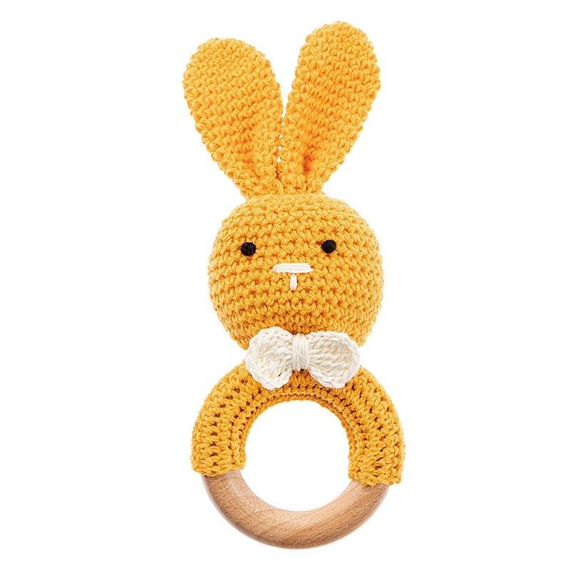 TYRY.HU Baby Small Rabbit Wood Rattle Wooden Teether Mobile