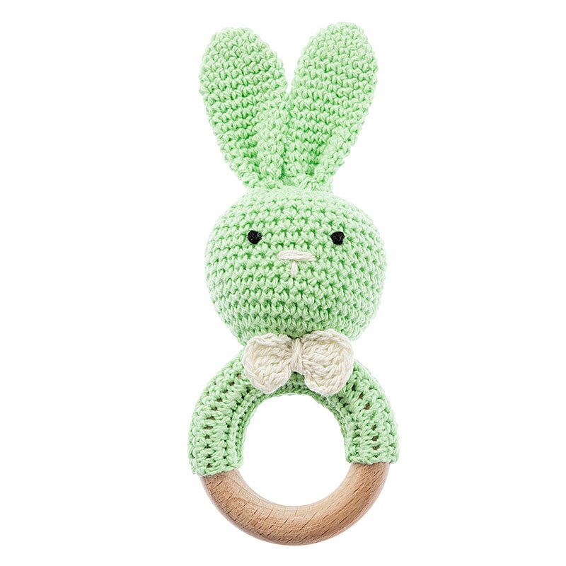 TYRY.HU Baby Small Rabbit Wood Rattle Wooden Teether Mobile