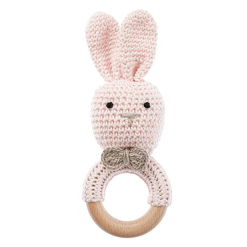 TYRY.HU Baby Small Rabbit Wood Rattle Wooden Teether Mobile