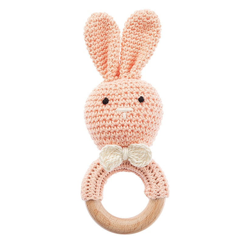 TYRY.HU Baby Small Rabbit Wood Rattle Wooden Teether Mobile