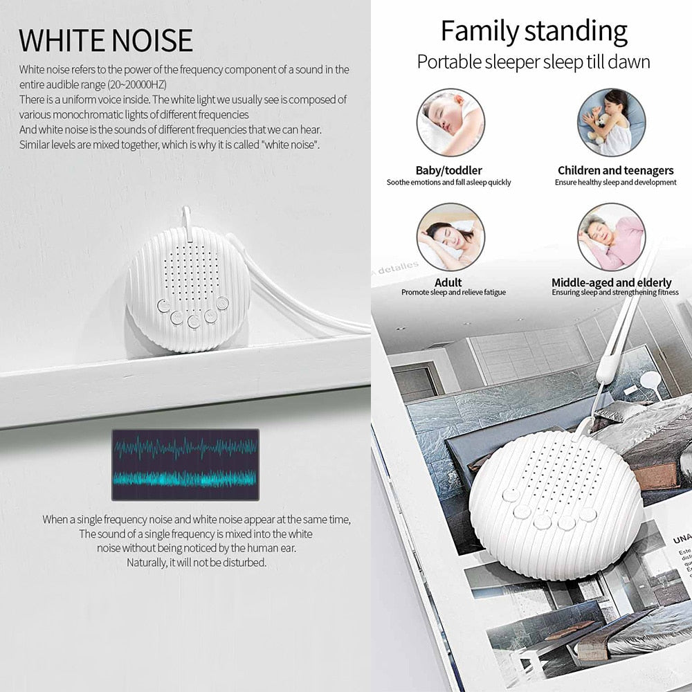 White Noise Sound Machine Portable Baby Sleep Machine 10