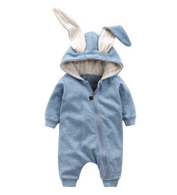 Winter Rompers Warm Rabbit Ear Baby Romper Fleece Jumpsuit