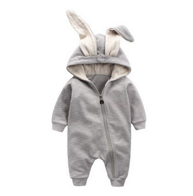 Winter Rompers Warm Rabbit Ear Baby Romper Fleece Jumpsuit