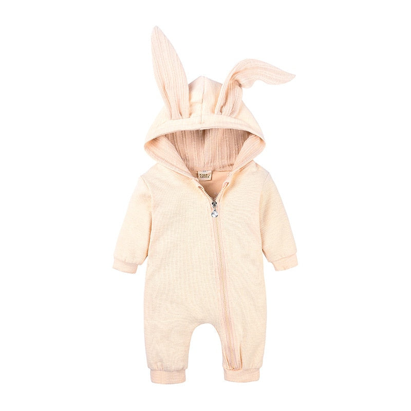 Winter Rompers Warm Rabbit Ear Baby Romper Fleece Jumpsuit