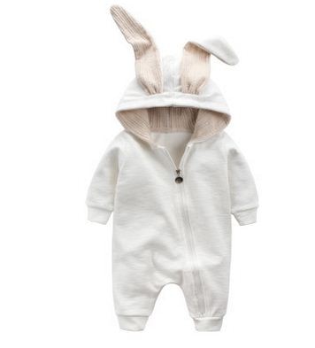 Winter Rompers Warm Rabbit Ear Baby Romper Fleece Jumpsuit