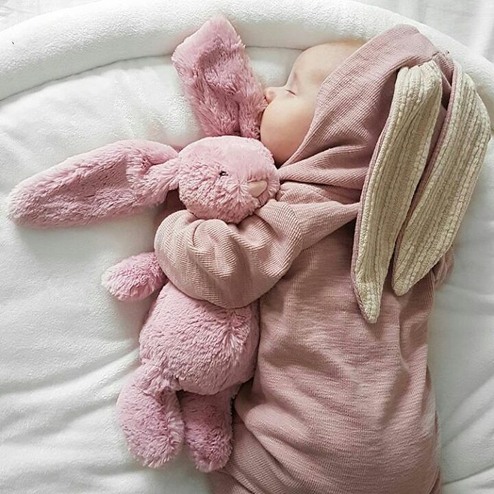 Winter Rompers Warm Rabbit Ear Baby Romper Fleece Jumpsuit